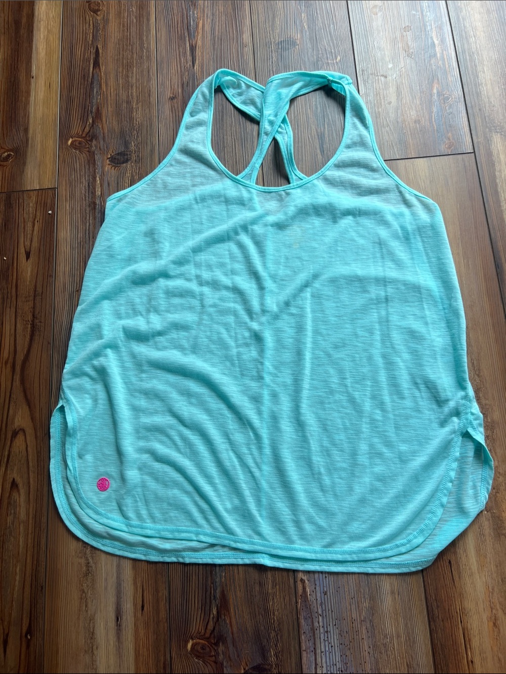 Lilly Pulitzer Luxletic Kai Tank Top Womens X-Large Blue Sleeveless Cross Back